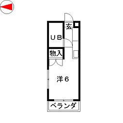 メゾン・ド・シャンテ ワンルームの間取図画像