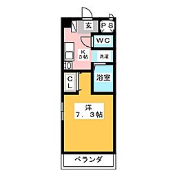 エクシード御器所 1Kの間取図画像