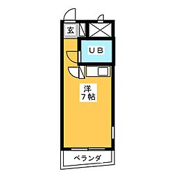 パルシェゴキソ ワンルームの間取図画像