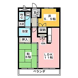エクセル石仏 2LDKの間取図画像