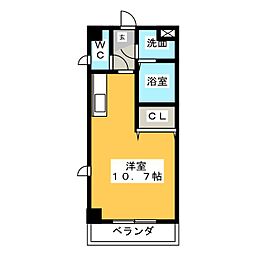 クレア桜山 ワンルームの間取図画像