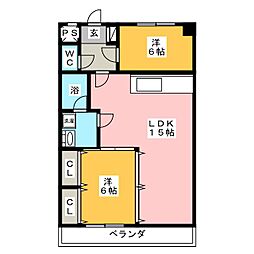 ジュネコキアージュ桜山 2LDKの間取図画像