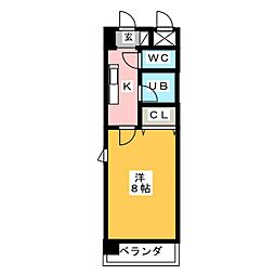 メゾンクラルテ 1Kの間取図画像
