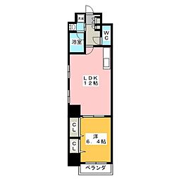 STPLAZAMIZUHO 1LDKの間取図画像