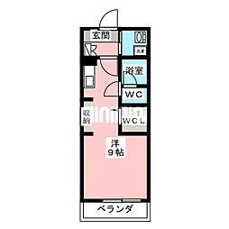 L'Allure ワンルームの間取図画像