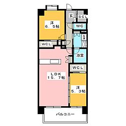 プレディアコート御器所 2LDKの間取図画像