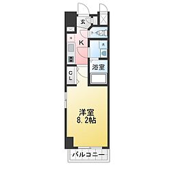 THE RESIDENCE SAKURAYAMA WEST 1Kの間取図画像