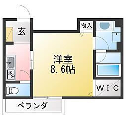 ブランセン川名 1Kの間取図画像