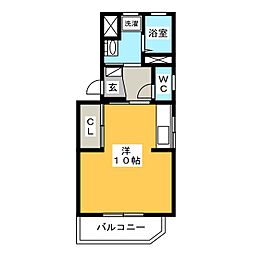マンションリバエイト ワンルームの間取図画像