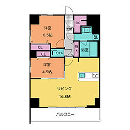 ラ・シエル 2LDKの間取図画像