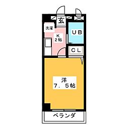 BONNYHIROZI 1Kの間取図画像