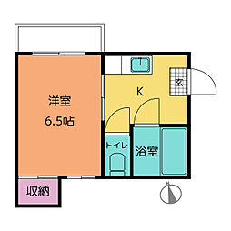 メゾン旭 1Kの間取図画像