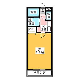 クレール恵方 1Kの間取図画像
