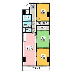 ハイツ長戸 3LDKの間取図画像