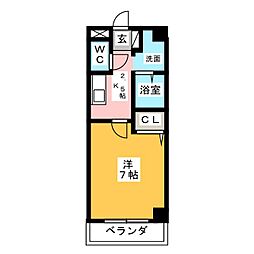 カーサ吹上 1Kの間取図画像