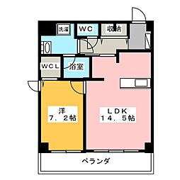 クレールシティ御器所 1LDKの間取図画像