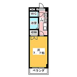 STプラザTOHATA 1Kの間取図画像