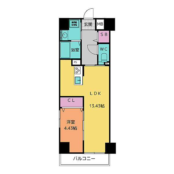 GRANDUKE正木 1201｜愛知県名古屋市中区正木２丁目(賃貸マンション1LDK・12階・45.15㎡)の写真 その2