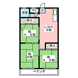 明輝ビル 3DKの間取図画像