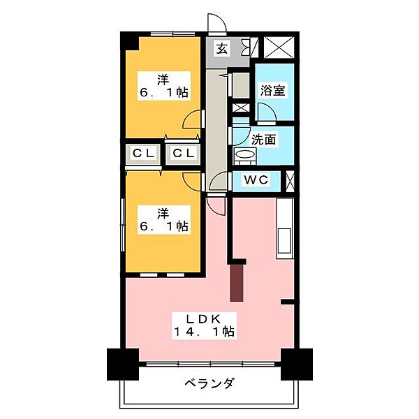 ＰＲＩＭＥ　ＧＡＲＤＥＮ　ＹＡＭＡＦＵＫＵ ｜愛知県名古屋市中区金山５丁目(賃貸マンション2LDK・2階・60.00㎡)の写真 その2