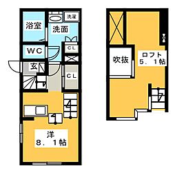 Scottsdale 1階ワンルームの間取り