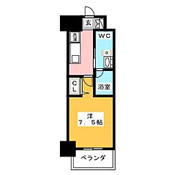 パークアクシス名古屋山王橋 11階1Kの間取り