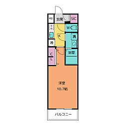 CREST TAPP金山 1階1Kの間取り