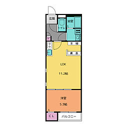 storia日比野 1LDKの間取図画像