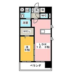S-FORT大須観音 1LDKの間取図画像