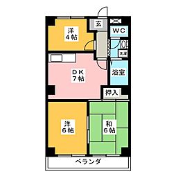 コーポ源 3DKの間取図画像