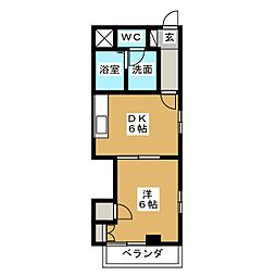 いわたマンション 1DKの間取図画像