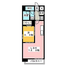 RESIDENCIA尾頭橋駅前 1LDKの間取図画像