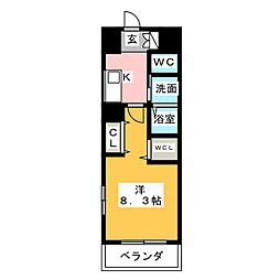 deonze 1Kの間取図画像