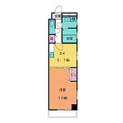 カーサプラシード 1DKの間取図画像