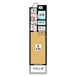 サンクレスト六番 1Kの間取図画像