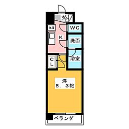 フローラル東別院 1Kの間取図画像