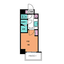 エステート金山 1Kの間取図画像
