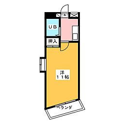リバーサイドドリーム 1Kの間取図画像