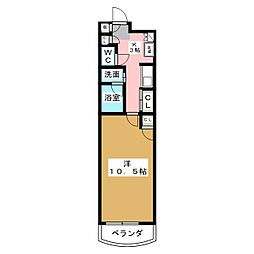プレステージ西大須 1Kの間取図画像