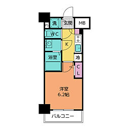 S-RESIDENCE神宮西駅前ascent 1Kの間取図画像