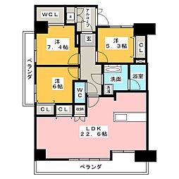 シティライフ中区正木 3LDKの間取図画像