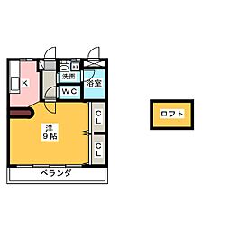 ミラシオン古渡 ワンルームの間取図画像