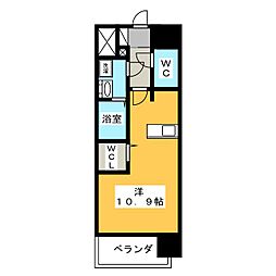 プレサンス金山デュアル ワンルームの間取図画像