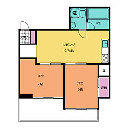 荘苑南伏見 2LDKの間取図画像