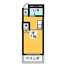 パレスコンドウ ワンルームの間取図画像