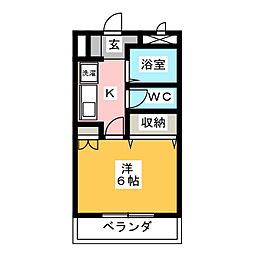 アネックスK 1Kの間取図画像
