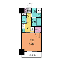 ステージファースト名古屋尾頭橋 1Kの間取図画像
