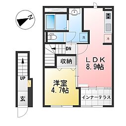 RH 柳川 1LDKの間取図画像