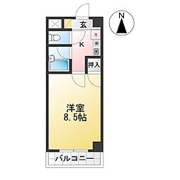 エクセルかざおか 1Kの間取図画像
