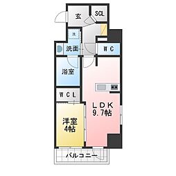 ブランシエスタ金山北 1LDKの間取図画像